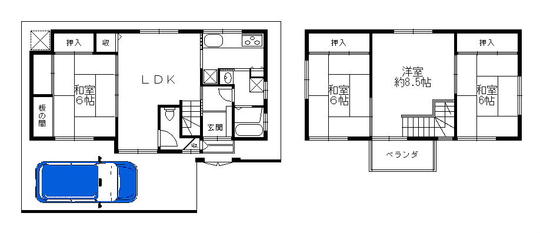 Floor plan. 14.8 million yen, 4LDK, Land area 84.35 sq m , Building area 86.83 sq m