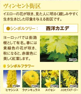 Other.  [Vincent Street District] Bloom yellow flowers, Is a city block that gives a bright and friendly and lively impression to the person who saw.
