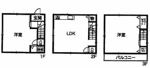Floor plan. 9.8 million yen, 2LDK, Land area 44.31 sq m , Building area 76.29 sq m
