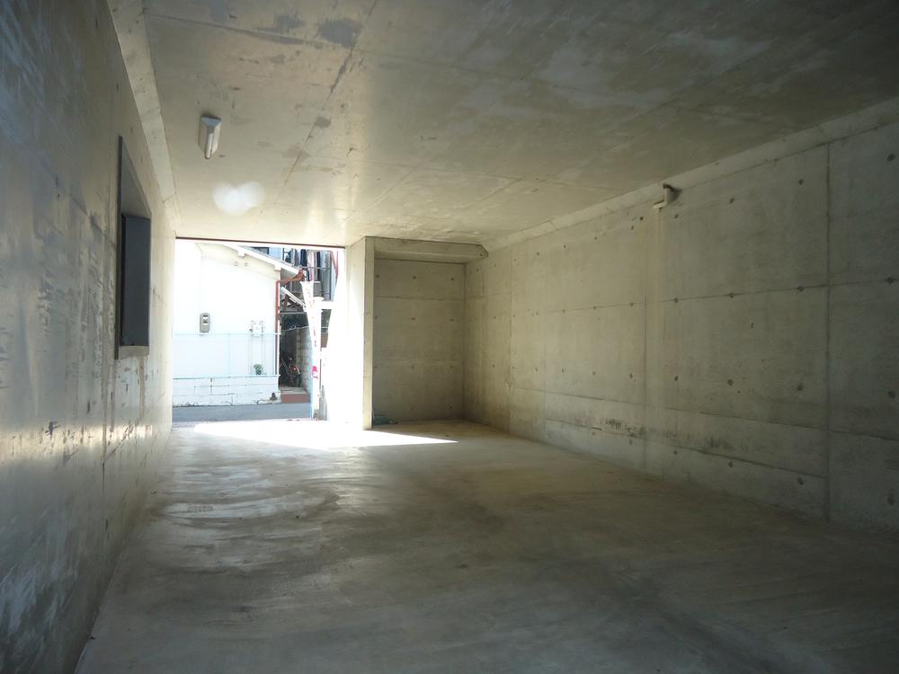 Parking lot. Widely bright garage