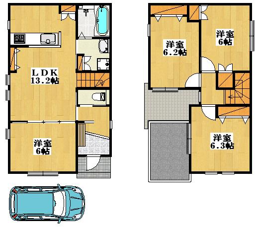 Floor plan. 27,800,000 yen, 4LDK, Land area 80.5 sq m , Floor plan can be changed per building area 80 sq m plan view