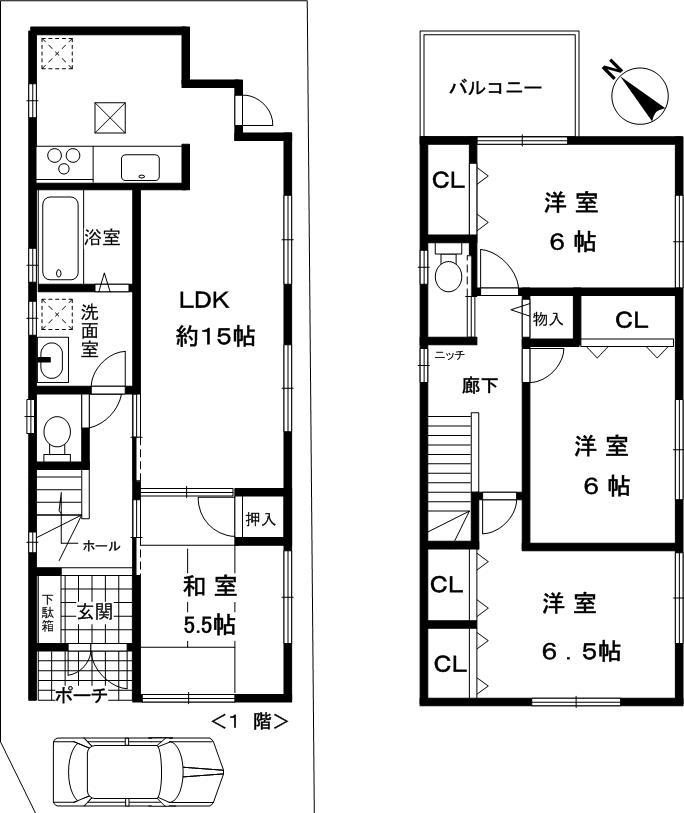Floor plan. 30,800,000 yen, 4LDK, Land area 100.33 sq m , Building area 93.15 sq m