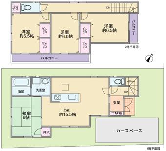 Floor plan. (No. 2 locations), Price 34,800,000 yen, 4LDK, Land area 88.69 sq m , Building area 95.58 sq m
