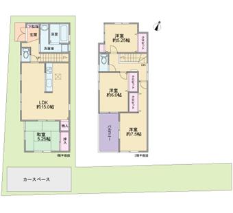Floor plan. (No. 3 locations), Price 35,800,000 yen, 4LDK, Land area 124.25 sq m , Building area 95.17 sq m