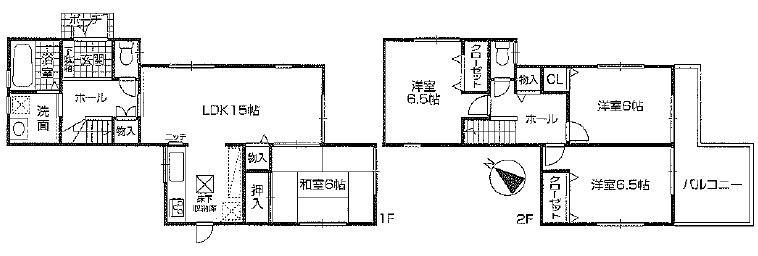 Floor plan. 33,800,000 yen, 4LDK, Land area 131.56 sq m , Building area 95.58 sq m