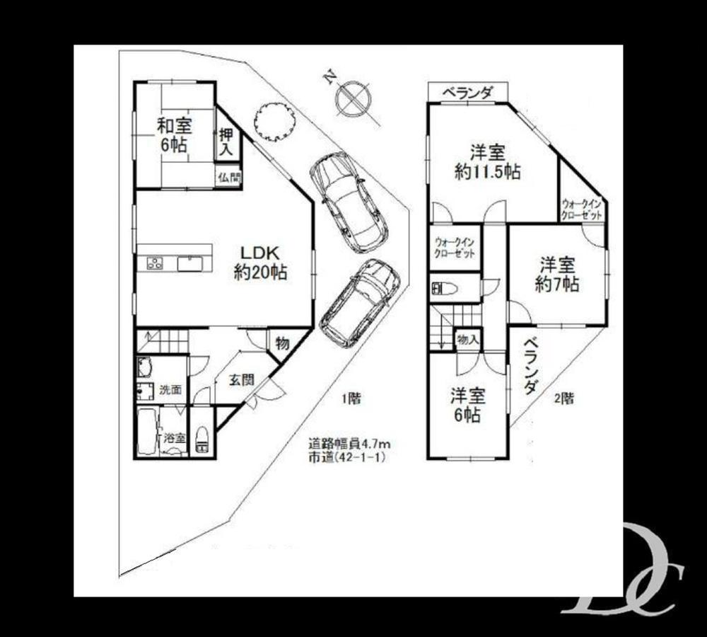 Floor plan. 46,800,000 yen, 4LDK, Land area 161.77 sq m , Building area 119.23 sq m