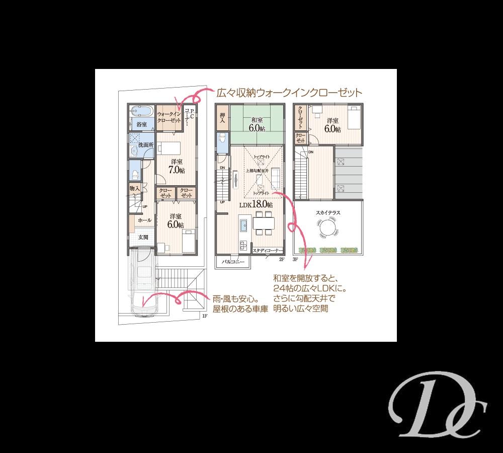 Floor plan. 39,800,000 yen, 3LDK, Land area 89.22 sq m , Building area 91.9 sq m