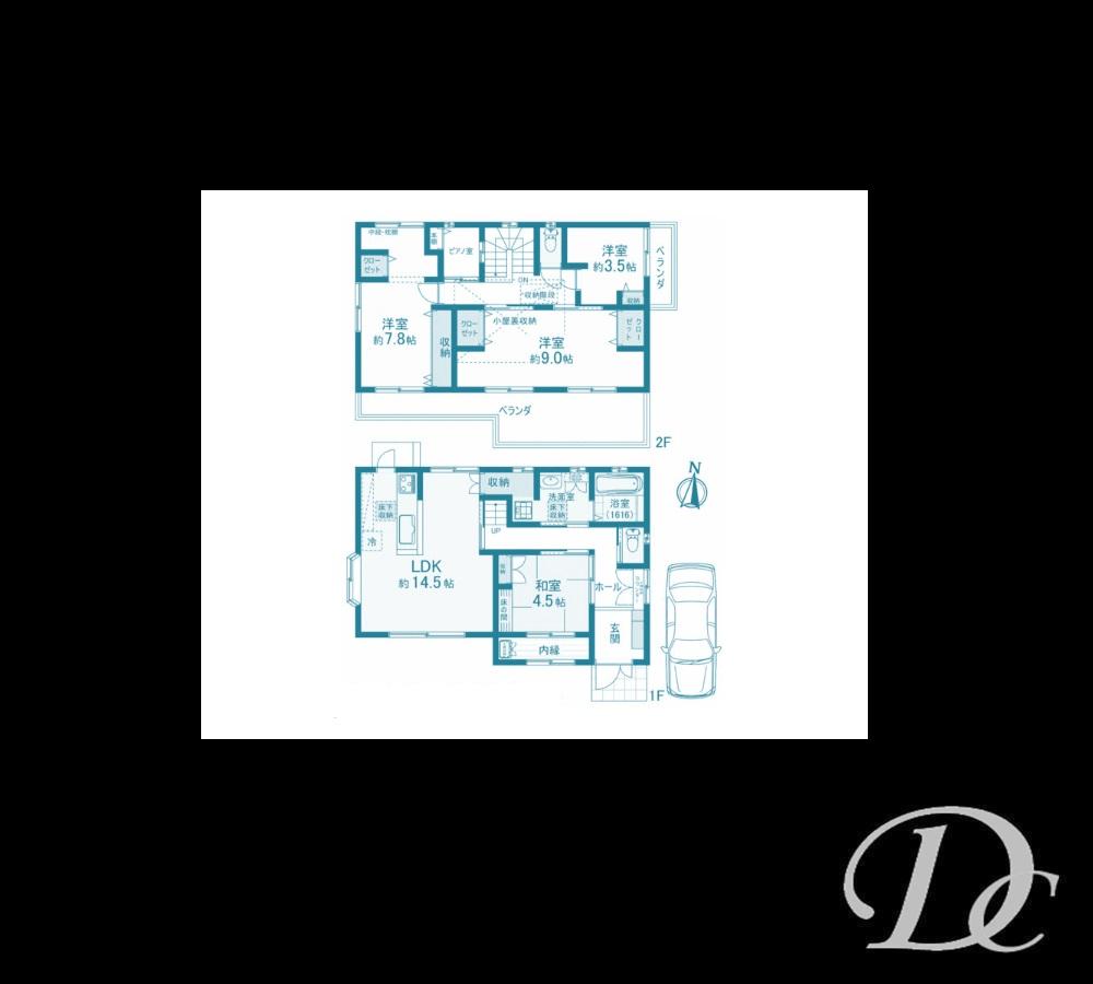 Floor plan. 43,900,000 yen, 4LDK, Land area 151.95 sq m , Building area 108.89 sq m