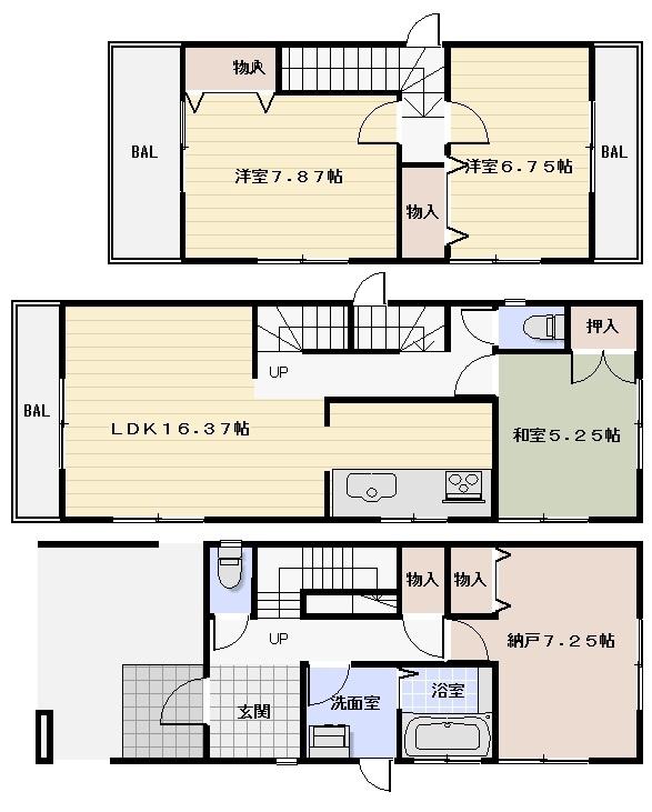 Floor plan. 31,800,000 yen, 3LDK + S (storeroom), Land area 74.26 sq m , Building area 103.4 sq m