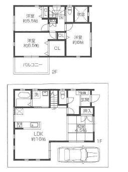 Floor plan. 33,800,000 yen, 4LDK, Land area 90.92 sq m , Building area 90.18 sq m