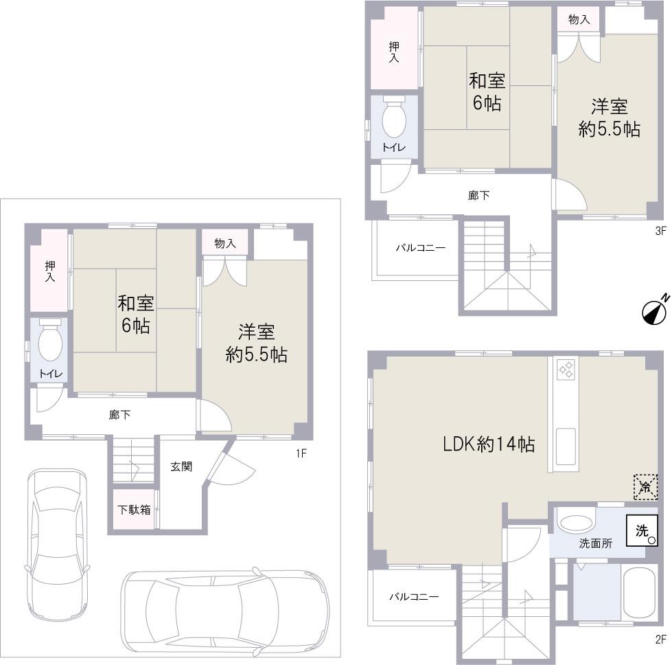 Floor plan. 29,900,000 yen, 4LDK, Land area 70.04 sq m , Building area 96.56 sq m
