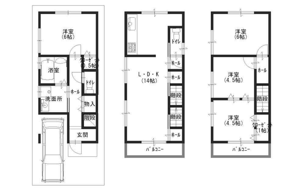 Floor plan. 31,800,000 yen, 4LDK, Land area 49.18 sq m , Building area 89.68 sq m 4LDK3 Kaizenshitsu open with loft