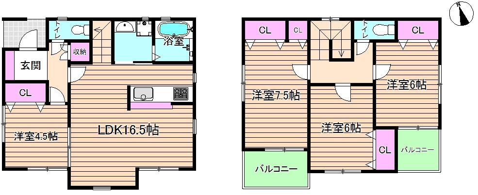 Floor plan. (B No. land), Price 43,800,000 yen, 4LDK, Land area 110 sq m , Building area 96.39 sq m