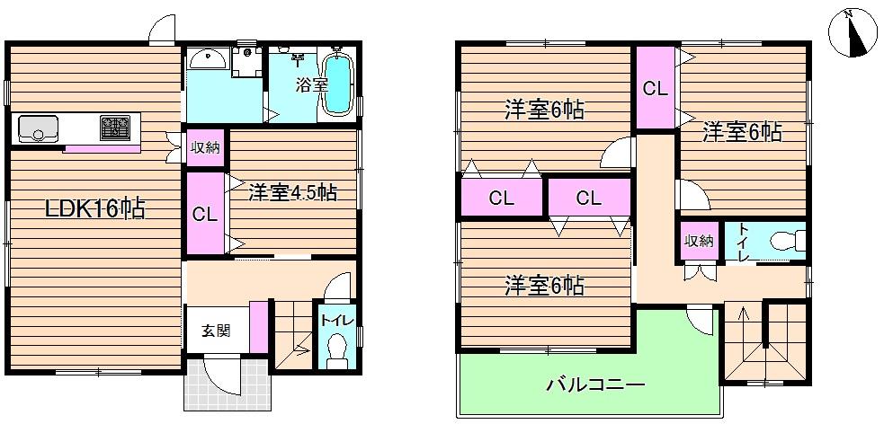 Floor plan. (A No. land), Price 45,800,000 yen, 4LDK, Land area 109 sq m , Building area 96.39 sq m