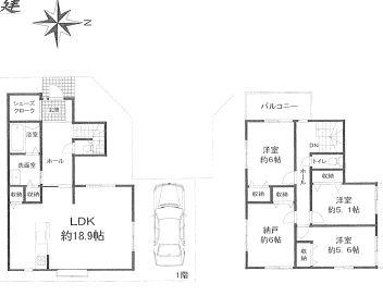 Floor plan. 39,800,000 yen, 3LDK, Land area 100.49 sq m , Building area 105.37 sq m