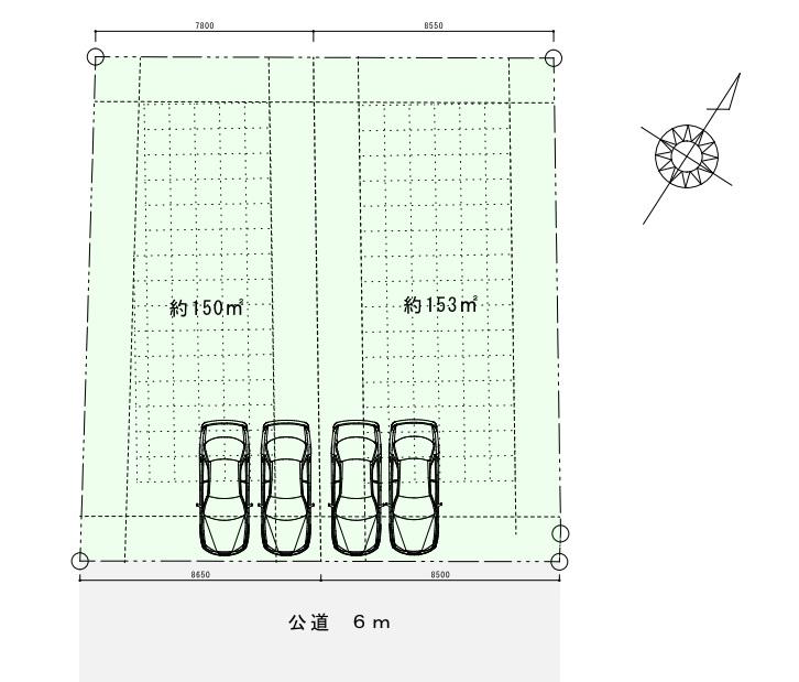 Compartment figure. Land price 36,300,000 yen, Land area is 150 sq m left compartment of. Land area is 150 sq m.