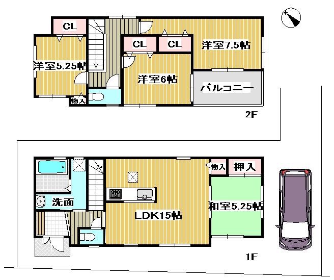 Floor plan. (No. 3), Price 35,800,000 yen, 4LDK, Land area 124.25 sq m , Building area 95.17 sq m