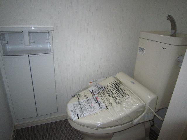 Toilet. Toilet is equipped with cleaning function