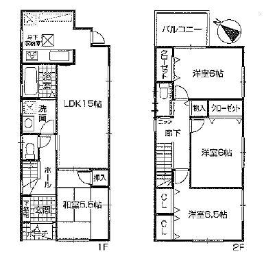 Floor plan. 30,800,000 yen, 4LDK, Land area 100.33 sq m , Building area 93.15 sq m