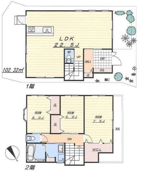 Floor plan. 28,900,000 yen, 3LDK, Land area 94.32 sq m , Building area 102.32 sq m