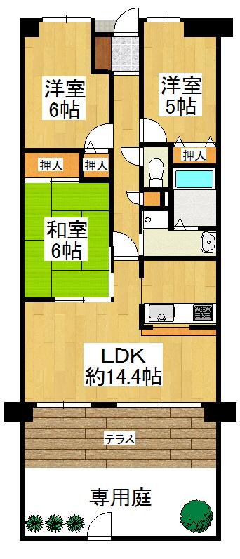 Floor plan. 3LDK, Price 18,800,000 yen, Occupied area 68.24 sq m , Balcony area 9 sq m