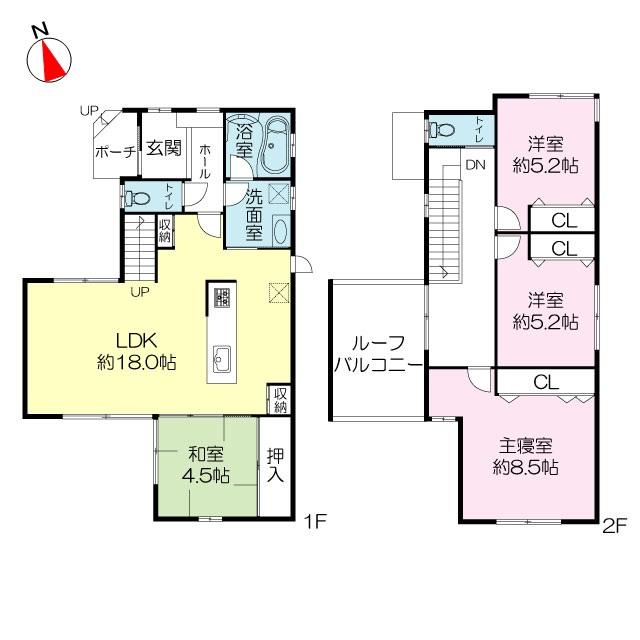 Building plan example (floor plan). Building plan example (A No. land) Building price 23,550,000 yen, Building area 101.92 square meters