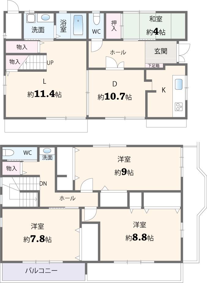 Floor plan. 65,500,000 yen, 4LDK, Land area 181.93 sq m , Building area 129.72 sq m