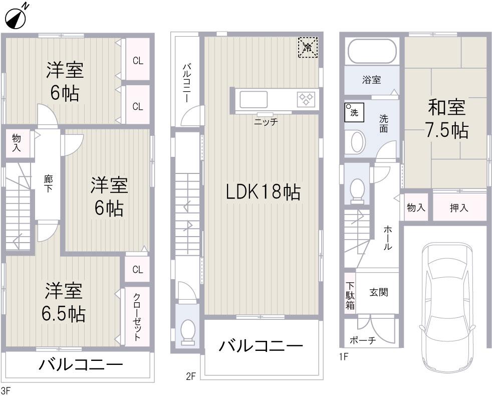 Floor plan. 29,800,000 yen, 4LDK, Land area 71.06 sq m , Building area 119.01 sq m