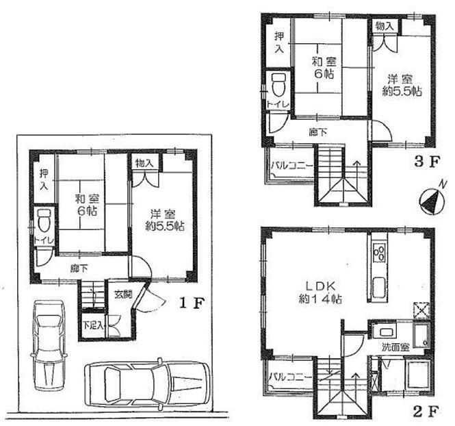 Floor plan. House of rugged 4LDK of Steel