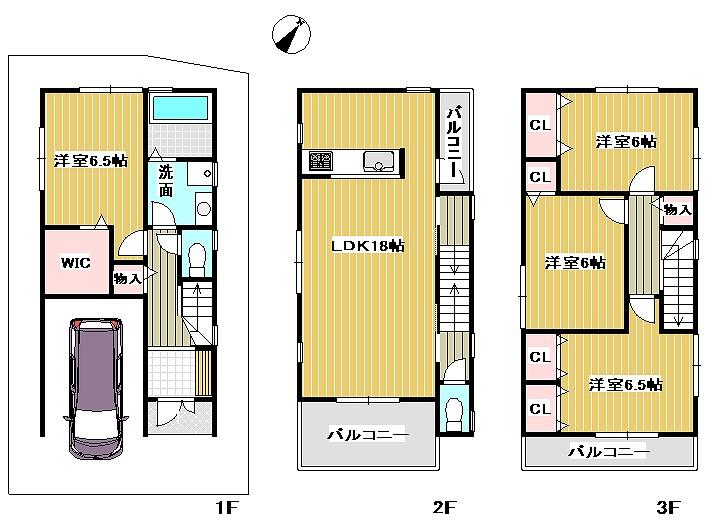 Floor plan. (No. 3 locations), Price 29,800,000 yen, 4LDK, Land area 71.58 sq m , Building area 119.01 sq m
