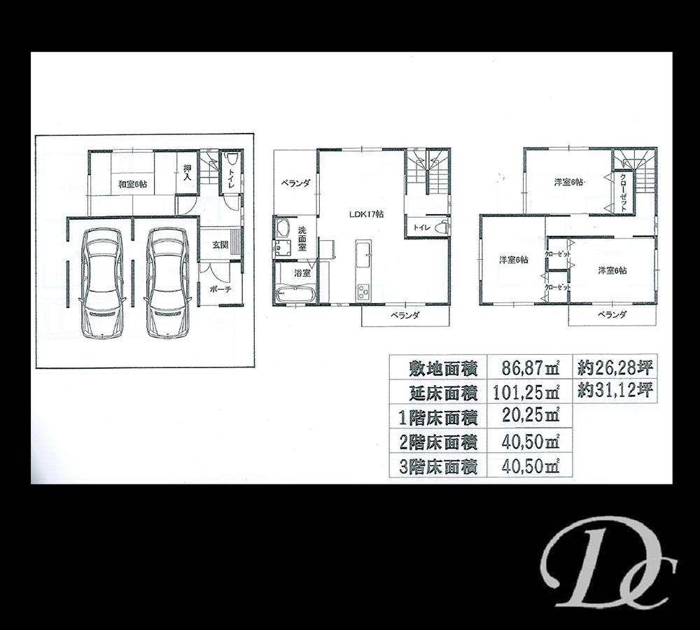 Floor plan. 38,800,000 yen, 4LDK, Land area 86.87 sq m , Building area 101.25 sq m