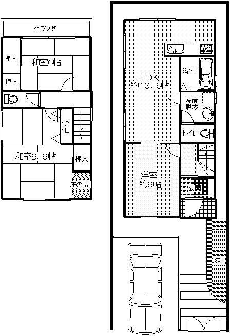 Floor plan. 20.8 million yen, 3LDK, Land area 92.29 sq m , Building area 82.08 sq m is parking a single possible with carport. 