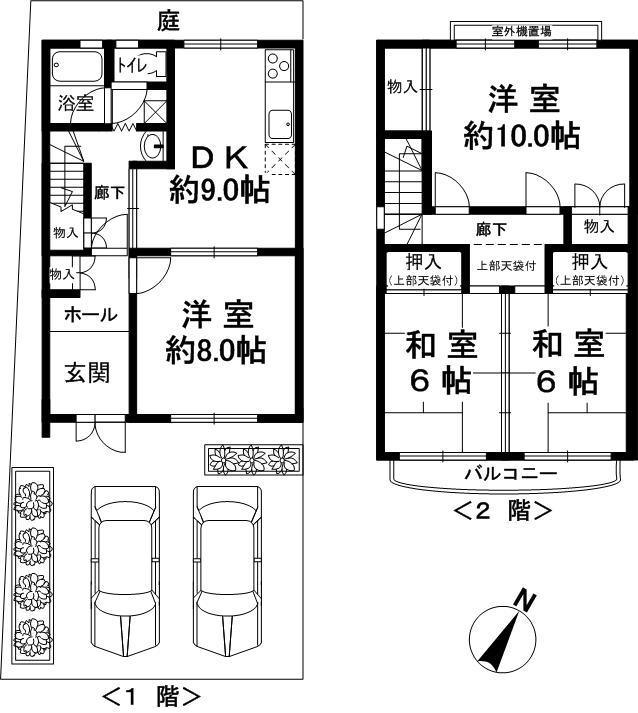Floor plan. 21,800,000 yen, 4DK, Land area 105.51 sq m , There is also a garden in the building area 90.18 sq m back.