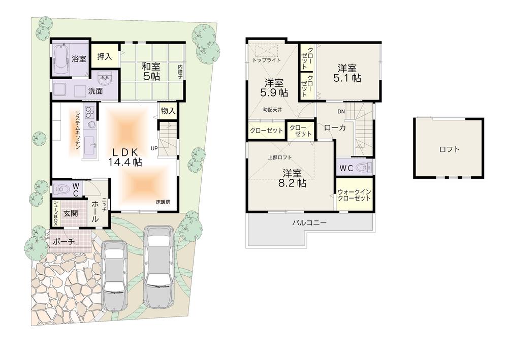 Floor plan. Price 32,810,000 yen, 4LDK, Land area 99.19 sq m , Building area 95.62 sq m
