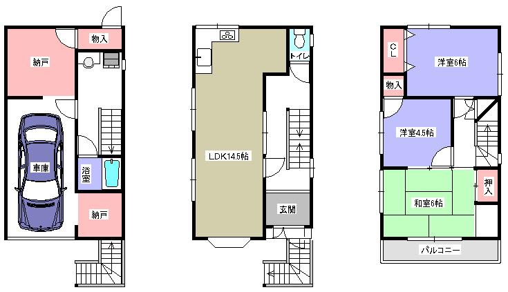 Floor plan. 14.8 million yen, 3LDK+S, Land area 53.28 sq m , Building area 103.68 sq m