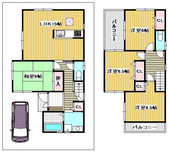 Floor plan. (No. 1 point), Price 29,800,000 yen, 4LDK, Land area 98.83 sq m , Building area 95.58 sq m