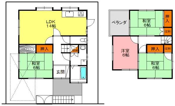 Floor plan. 17,900,000 yen, 4LDK, Land area 119.81 sq m , Building area 89.91 sq m