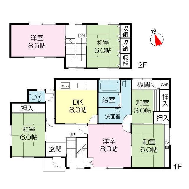 Floor plan. 35,500,000 yen, 6DK, Land area 205.53 sq m , Building area 124.46 sq m