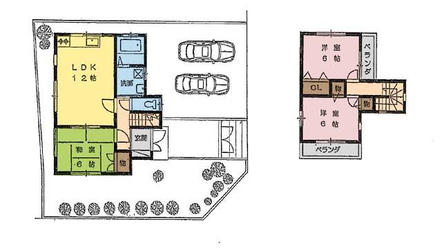 Floor plan. 23.8 million yen, 3LDK, Land area 135.57 sq m , Building area 72.9 sq m