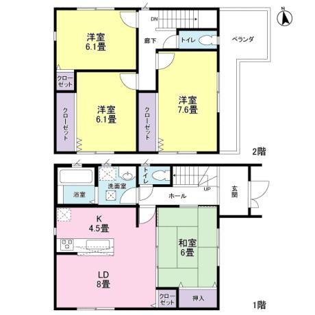 Floor plan. 35,800,000 yen, 4LDK, Land area 119.62 sq m , Building area 95.84 sq m