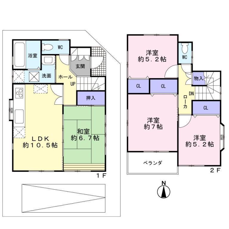 Floor plan. 27,800,000 yen, 4LDK, Land area 89.05 sq m , Building area 84.84 sq m
