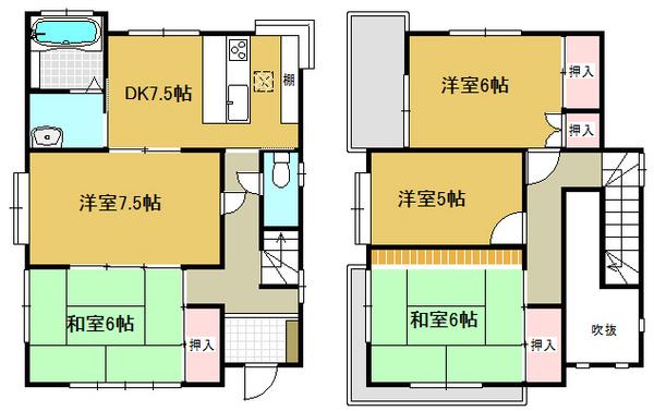 Floor plan. 18,800,000 yen, 5DK, Land area 100.12 sq m , Building area 90.31 sq m