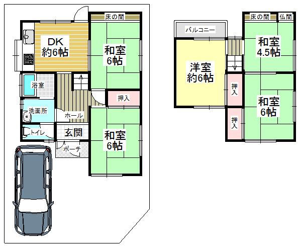 Floor plan. 22,800,000 yen, 5DK, Land area 110.44 sq m , Building area 80.31 sq m
