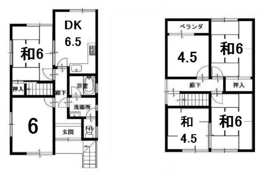 Floor plan. 12.8 million yen, 6DK, Land area 71.08 sq m , Building area 87.77 sq m