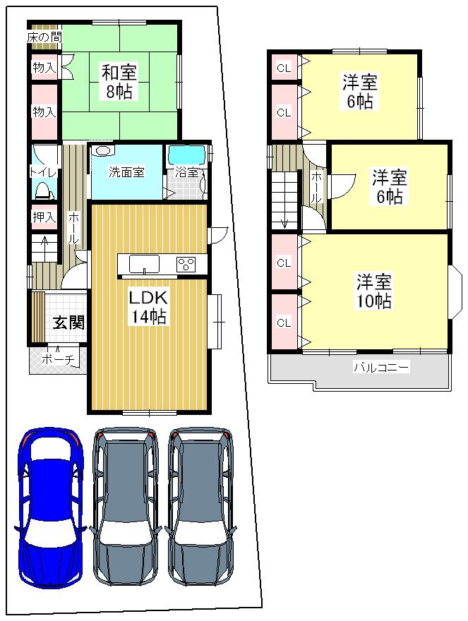 Floor plan. 29,800,000 yen, 4LDK, Land area 129.23 sq m , Building area 102.33 sq m
