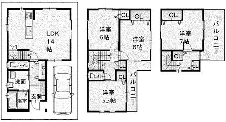 Floor plan. 29,800,000 yen, 4LDK, Land area 70.32 sq m , Building area 97.2 sq m status quo is there a vacant lot!