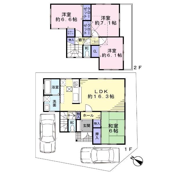 Floor plan. 23.5 million yen, 4LDK, Land area 113.41 sq m , Building area 99.36 sq m