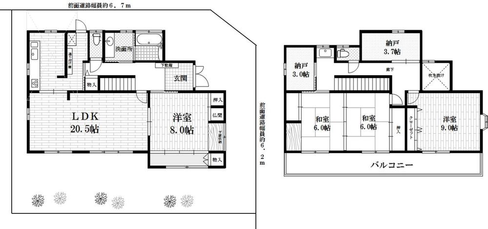Floor plan. 49,800,000 yen, 4LDK + 2S (storeroom), Land area 186.44 sq m , Building area 148.77 sq m