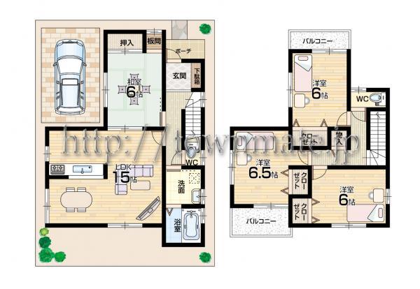 Floor plan. 31,800,000 yen, 4LDK, Land area 98.57 sq m , Building area 94.77 sq m land area 98.57 square meters building area 94.77 square meters