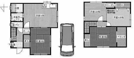 Floor plan. 22.5 million yen, 4LDK, Land area 81 sq m , The building is the area 74.52 sq m total living room with storage! Since it is a south-facing balcony, SaiHikari good!